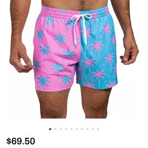 Chubbies Tropical Palm Men's Swim Shorts - Pink and Blue size small